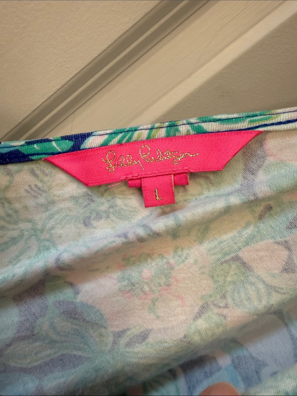 Lilly Pulitzer Navy, Mint & Pink Floral Wrap Maxi Dress - Picture 2 of 2
